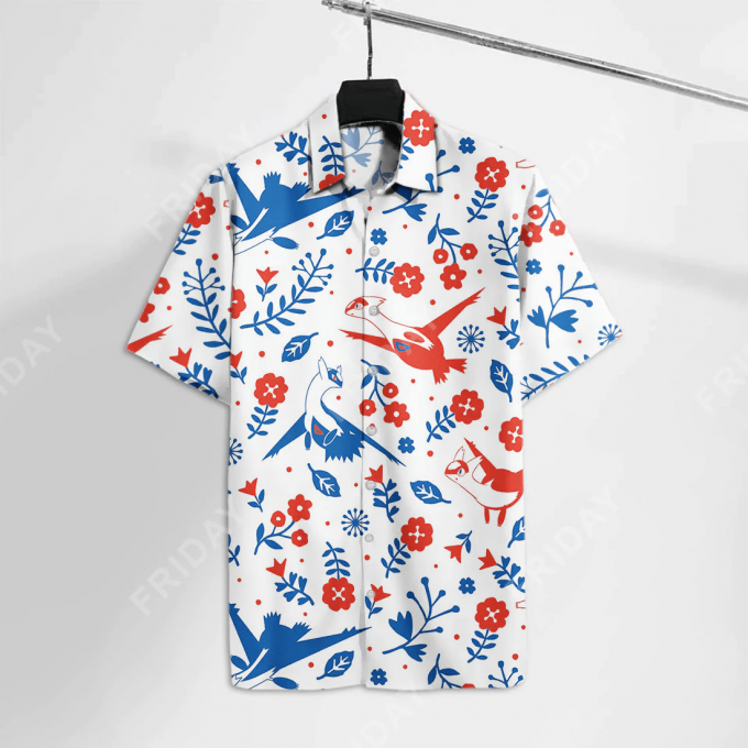 Pokemon Hawaiian Shirt: Latias Latios White Aloha for Summer Holiday – Perfect Pokemon Aloha Shirt Gift
