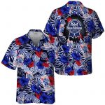 Summer Aloha Floral Pabst Blue Ribbon Hawaiian Shirt – Vibrant Men Women Beer Aloha Shirt Perfect Summer Vacation Gift