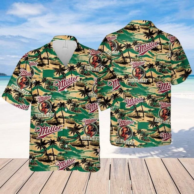 Miller High Life Hawaiian Shirt – Sea Island Pattern Beach Lover Gift