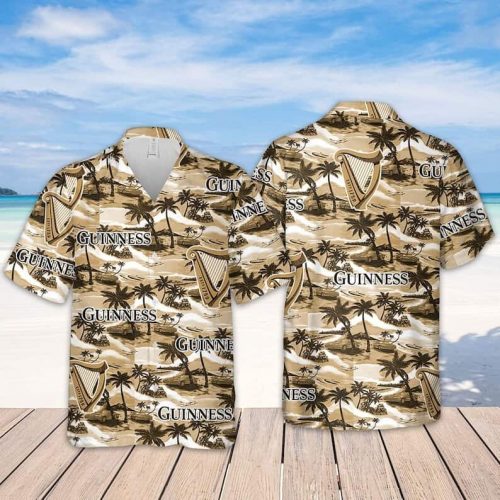 Guinness Hawaiian Shirt: Sea Island Pattern Beer Gift for Beach Lovers - Summer Vacation Idea