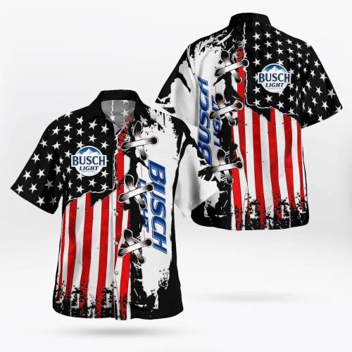 Busch Light Hawaiian Shirt: Special American Flag Aloha Shirt for Beer Lovers – Men s & Women s Gift