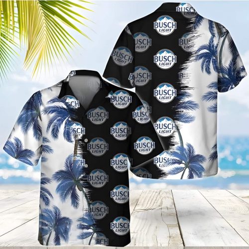 Busch Light Hawaiian Shirt: Palm Trees Beach Gift Aloha Beer Fan Gift Idea