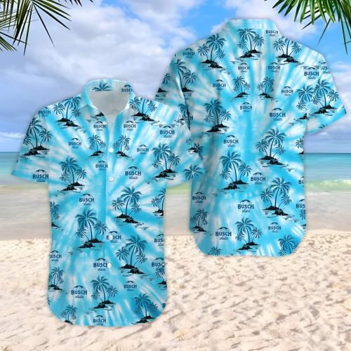 Busch Latte Hawaiian Shirt: Coconut Trees Gift for Beer Lovers
