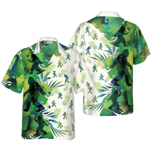 Bigfoot Silhouettes in Hawaiian Shirts: Tropical Sasquatch Summer Aloha Gift
