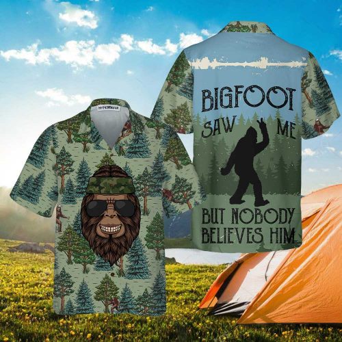 Bigfoot Saw Me Camping Hawaiian Shirt: Funny Summer Gift Idea for Men & Women