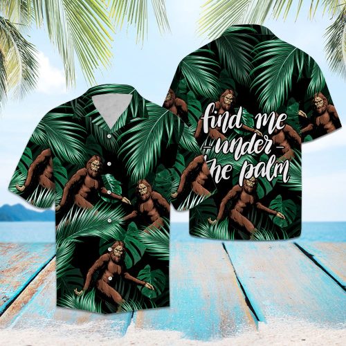 Bigfoot Under The Palm Hawaiian Shirt - Beach Aloha Shirt for Men & Women