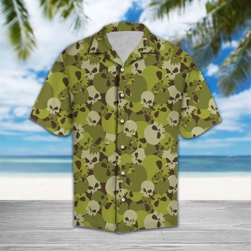Camouflage Of Skull Hawaiian Shirt Aloha Shirt For Men Women Summer Gift