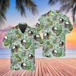 Green Pineapple Skull Hawaiian Shirt Skull & Viking 3D  Clothing