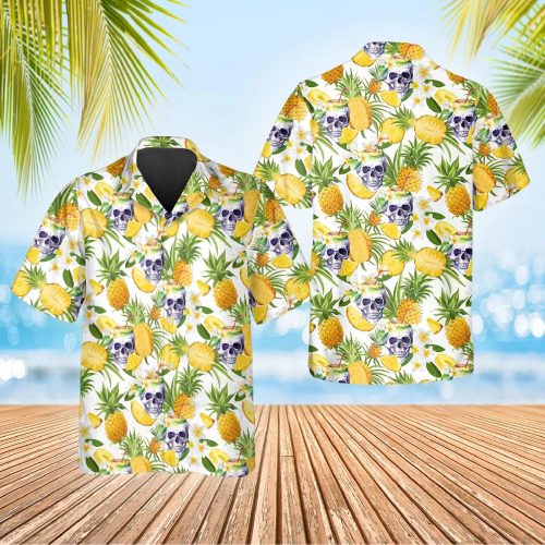 Aloha Pineapple Skull Hawaiian Shirt Skull & Viking 3D  Clothing Fruits Lover Gift