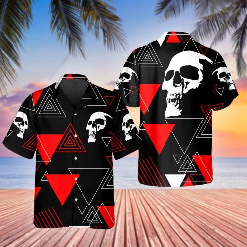 Head Caro Skull Hawaiian Shirt Skull & Viking 3D  Clothing Skull Aloha Shirt
