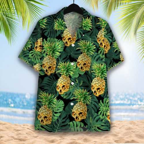 Skull Pineapple Hawaiian Shirt Aloha Summer Gift For Men Women Fruits Lover Gift