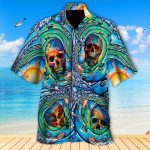 Colorful Skulls Hawaiian Shirt Aloha Summer Gift For Men Women