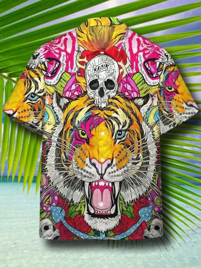 Skull Tigers Summer Hawaiian Shirt For Men Women