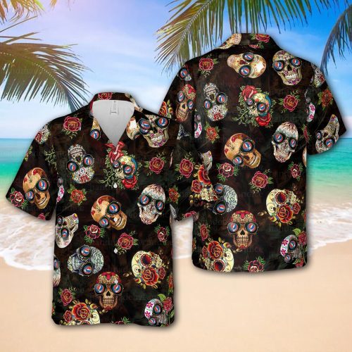 Grateful Dead Vintage Skull Floral Hawaiian Shirt Rock Music Fan Gift