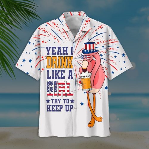 Flamingo Beer Hawaiian Shirt – Embrace the Island Vibes with this White Girl s Drinking Shirt