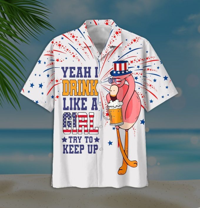 Flamingo Beer Hawaiian Shirt – Embrace the Island Vibes with this White Girl s Drinking Shirt