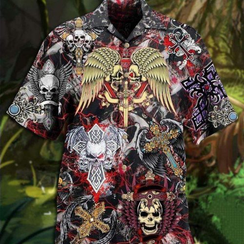 Skull Loves Key Hawaiian Shirt Aloha Summer Gift For Men Women