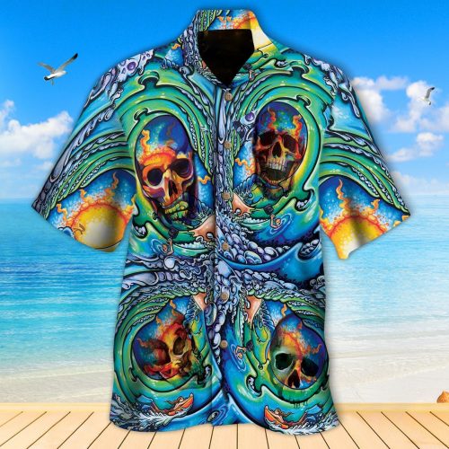 Colorful Skulls Hawaiian Shirt Aloha Summer Gift For Men Women