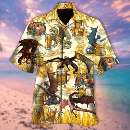 Dragon Drinking Beer Hawaiian Shirt - Beach Men Women Gift