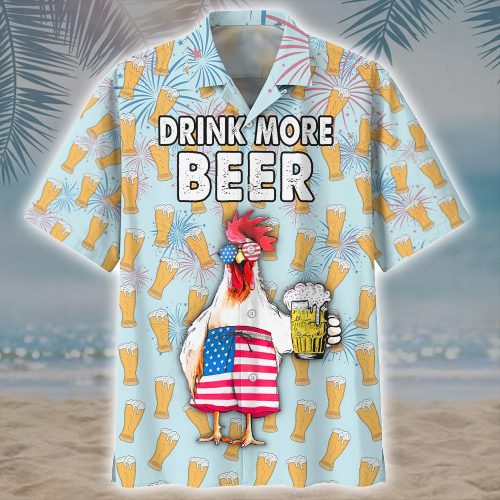 Chicken Beer Hawaiian Shirt - Aloha Summer Gift Animals Lover Gift