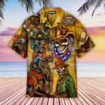 American Skull Cowboy Hawaiian Shirt Aloha Summer Gift For Men Women Skull Hawaiian Shirt