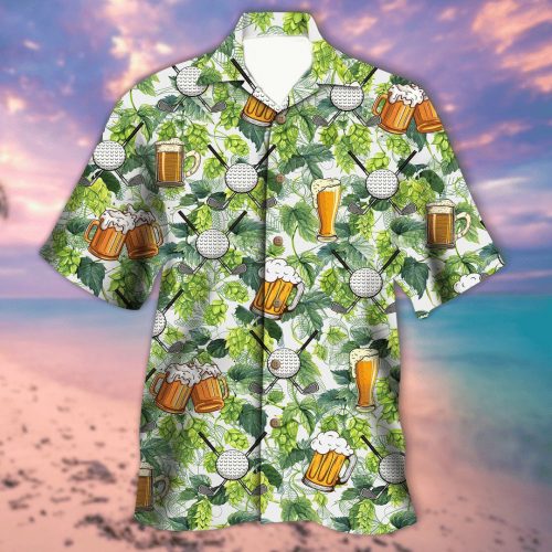 Golf and Beer Hawaiian Shirt: Aloha Summer Gift for Men and Women