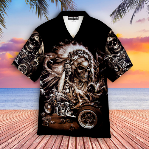 Native Skull Motorcycle Hawaiian Shirt Aloha Summer Gift For Men Women Sports Lover Gift
