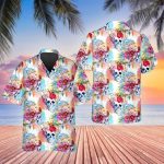 Skull With Colorful Flowers Hawaiian Shirt Skull & Viking 3D  Clothing