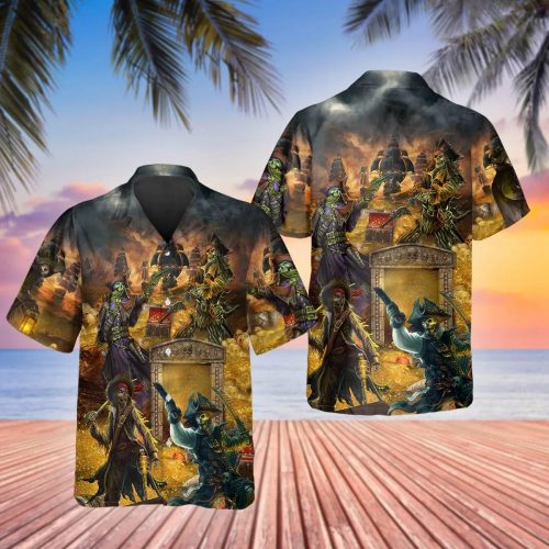 Pirate Captain Skull Hawaiian Shirt Skull & Viking Aloha Shirt
