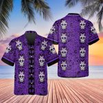 Purple Pattern Color Skull Hawaiian Shirt Skull & Viking Aloha Shirt