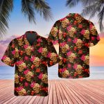 Flower Garden Floral Skull Hawaiian Shirt Skull & Viking 3D  Clothing Skull Aloha Shirt