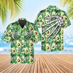 Funny Avocado Skull Hawaiian Shirt Skull & Viking 3D  Clothing Skull Aloha Shirt