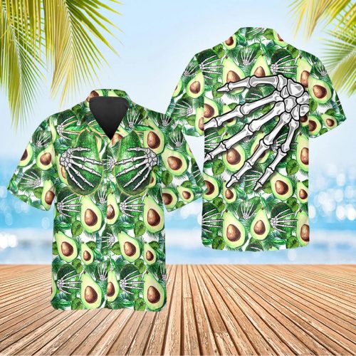 Funny Avocado Skull Hawaiian Shirt Skull & Viking 3D  Clothing Skull Aloha Shirt