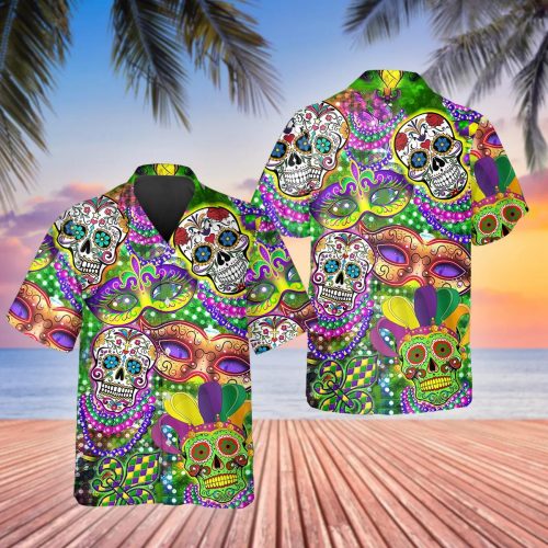 Festival Sugar Skull Hawaiian Shirt Skull & Viking Aloha Shirt Sugar Skull Hawaiian Shirt