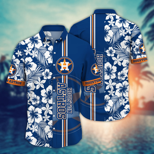 Houston Astros MLB Hawaiian Shirt Tan Linestime Aloha Shirt, Baseball Fan Gift Idea, Houston Astros Lover Gift, Summer Aloha Shirt
