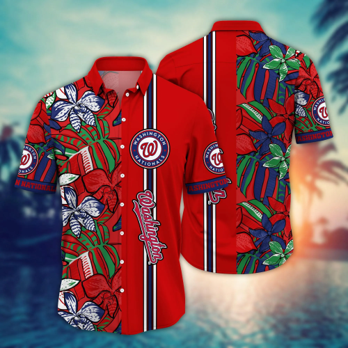 Washington Nationals MLB Hawaiian Shirt Sun Rays Aloha Shirt For Men Women, Baseball Fan Gift Idea, Washington Nationals Lover Gift, Summer Aloha Shirt