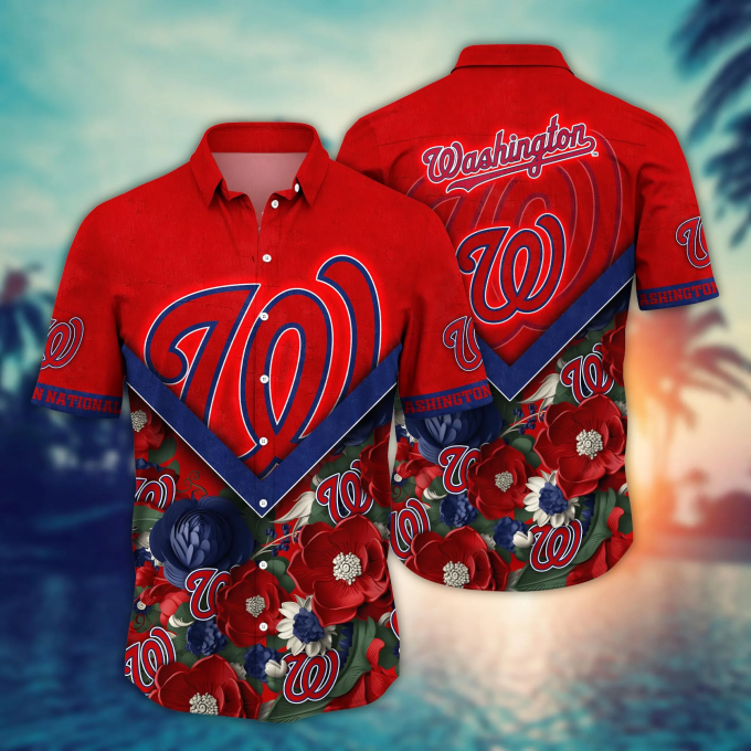 Washington Nationals MLB Hawaiian Shirt Custom Warm Days Aloha Shirt For Men Women, Baseball Fan Gift Idea, Washington Nationals Lover Gift, Summer Aloha Shirt
