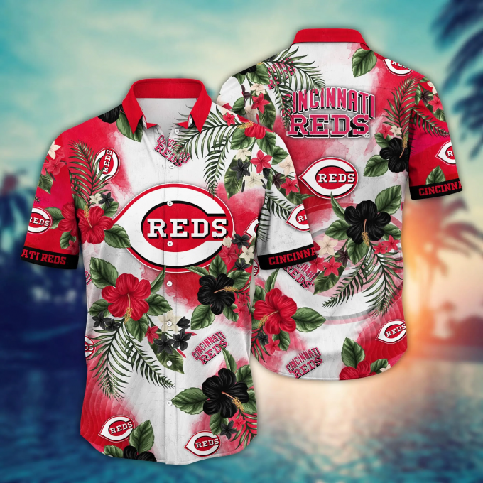 Cincinnati Reds MLB Hawaiian Shirt, Beer Gardenstime Aloha Shirt, Baseball Fan Gift Idea, Cincinnati Reds Lover Gift, Summer Aloha Shirt