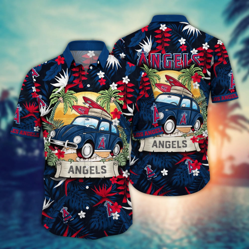 Los Angeles Angels MLB Hawaiian Shirt, Lush Greenerytime Aloha Shirt For Men Women, Summer Holiday Gift Idea, Baseball Lover Gift, Los Angeles Angels Fan Gift