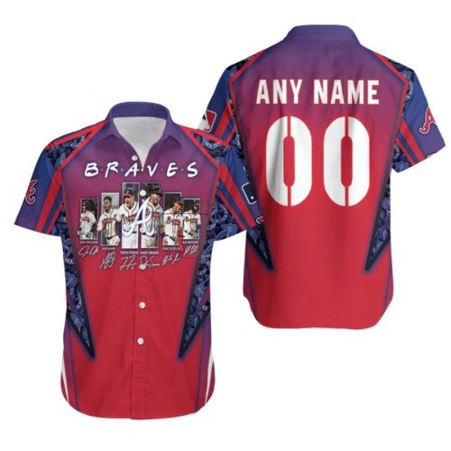Atlanta Braves Legends Captain MLB Baseball Team Logo Hawaiian Shirt, Custom Name And Number For Braves Fan, Summer Holiday Gift Idea, Baseball Lover Gift