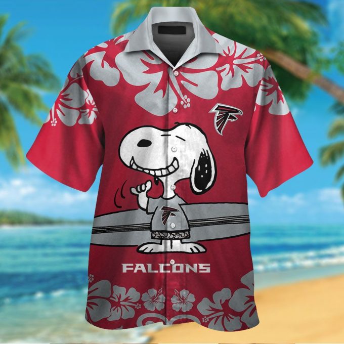 Atlanta Falcons & Snoopy 3D Button Hawaiian Shirt Gift for Men Dad Father #2
