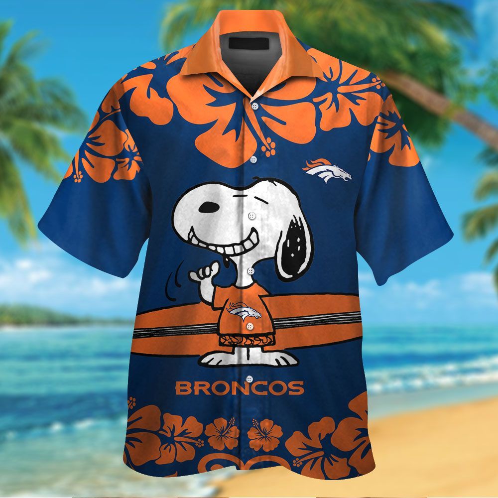 Denver Broncos & Snoopy 3D Button Hawaiian Shirt Gift for Men Dad Father Denver Broncos & Snoopy 3D Button Hawaiian Shirt Gift for Men Dad Father