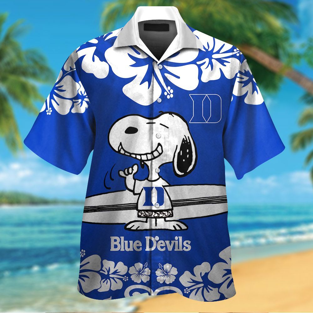 Duke Blue Devils & Snoopy 3D Button Hawaiian Shirt Gift for Men Dad Father Duke Blue Devils & Snoopy 3D Button Hawaiian Shirt Gift for Men Dad Father