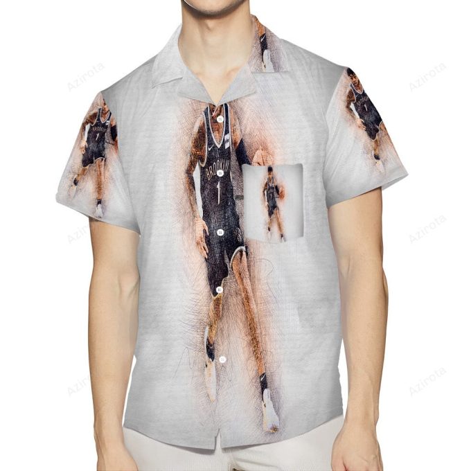 Brooklyn Nets D_Angelo Russell1 3D All Over Print Summer Beach Hawaiian Shirt With Pocket