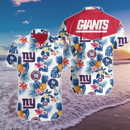 News Yorks Giants NFL Aloha White Background Hawaiian Shirt Gift for Men and Women