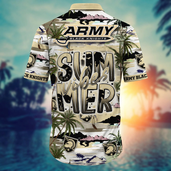 Army Black Knights Flower Hawaiian Shirt for Men – 3D Button Gift for Dad Father