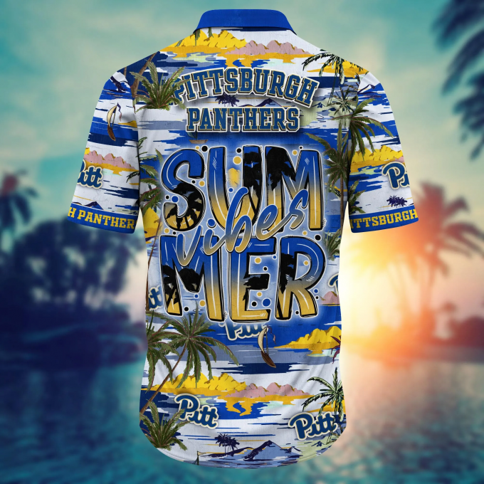Pittsburgh Panthers Flower 3D Button Hawaiian Shirt – Perfect Gift for Men & Fathers