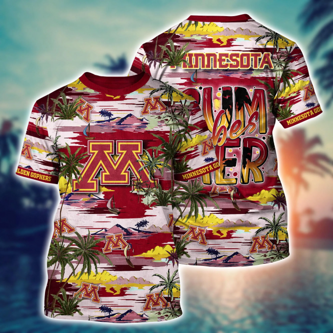 Minnesota Golden Gophers 3D Button Hawaiian Shirt Unique Men s Gift for Dad Father s Day