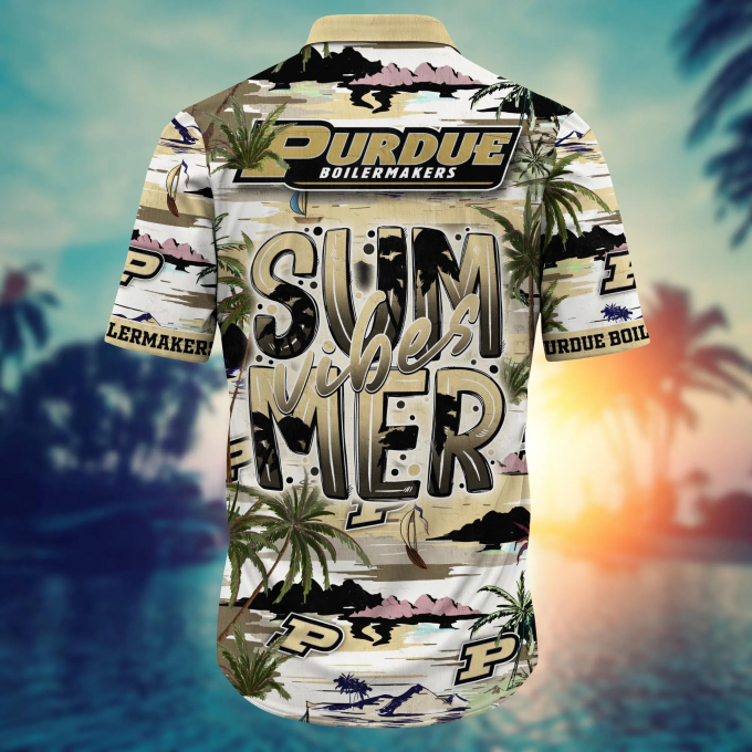 Purdue Boilermakers Flower 3D Button Hawaiian Shirt – Unique Men s Gift for Dad