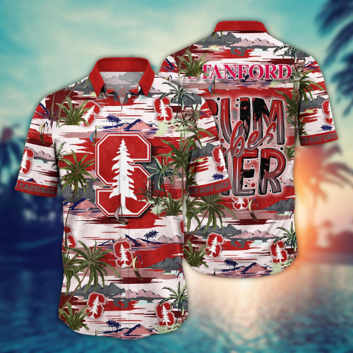 Stanford Cardinal Flower 3D Button Hawaii Shirt Gift for Men Dad Father